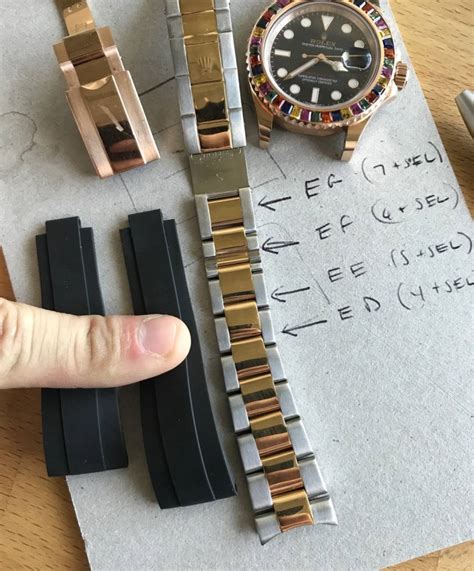 how to fit a rolex band|rolex oysterflex size chart.